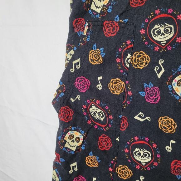NWOT DISNEY PIXAR Coco Sugar Skull Linen Blend Overalls Plus Size 1 - Picture 7 of 11